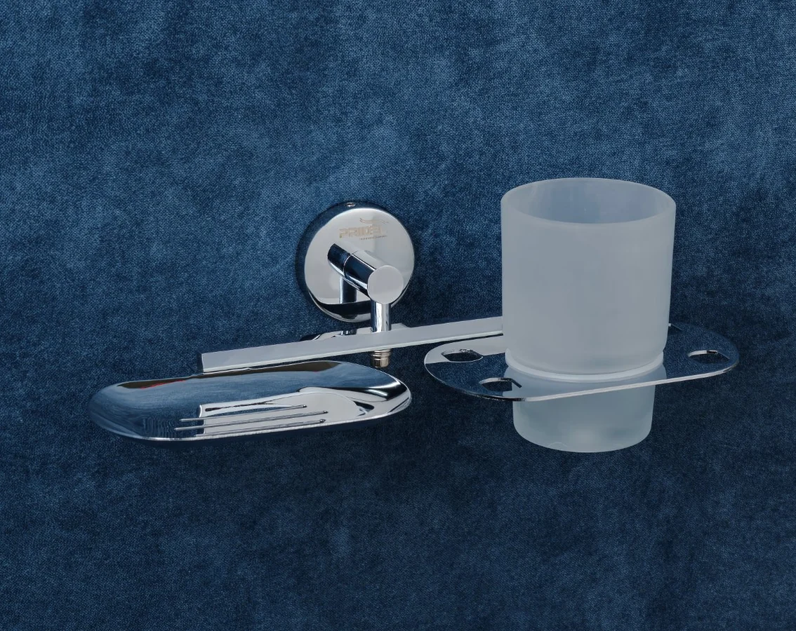 L-605 SOAP DISH WITH TUMBLER HOLDER