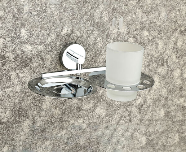SOAP DISH WITH TUMBLER HOLDER